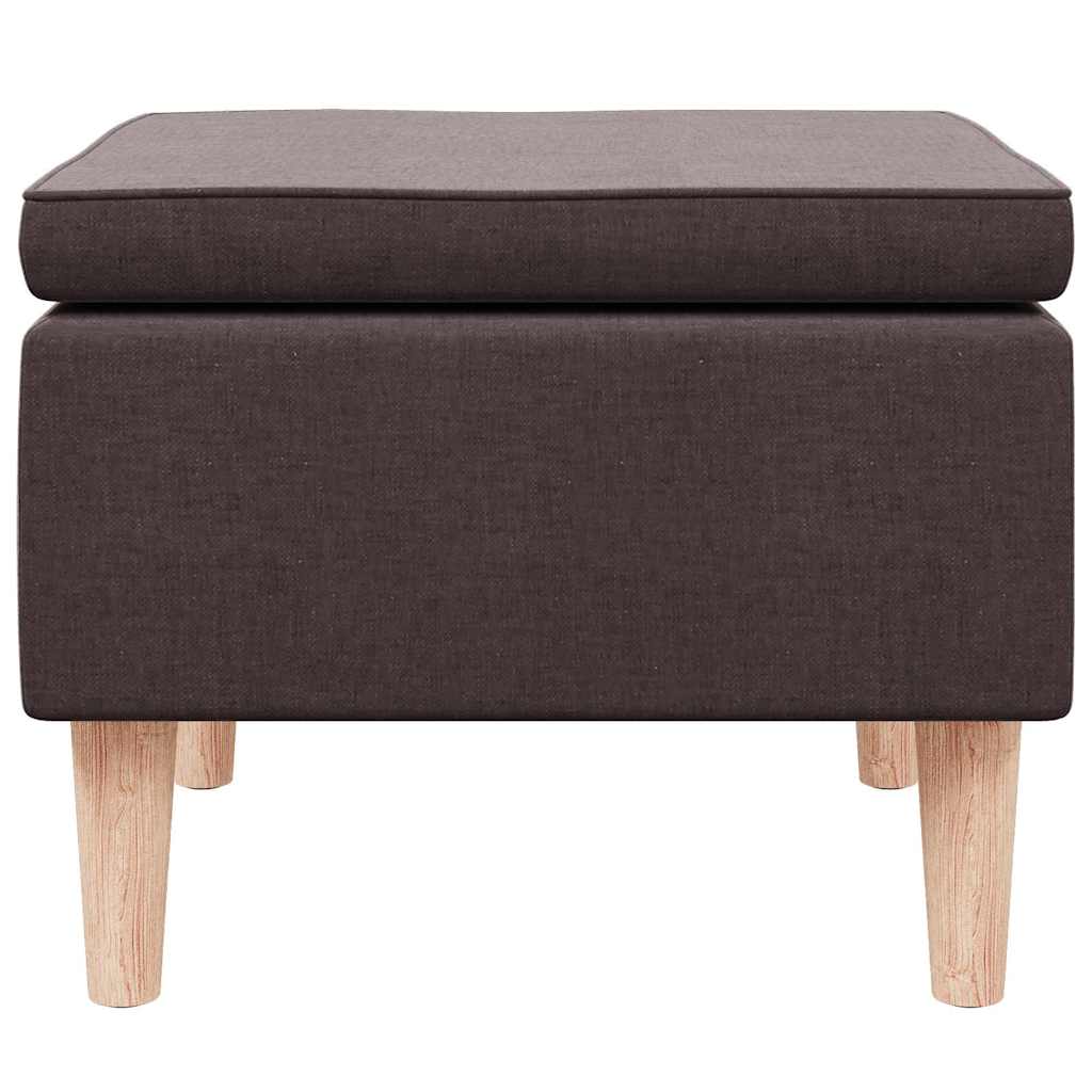 Hocker mit Holzbeinen Dunkelbraun Stoff