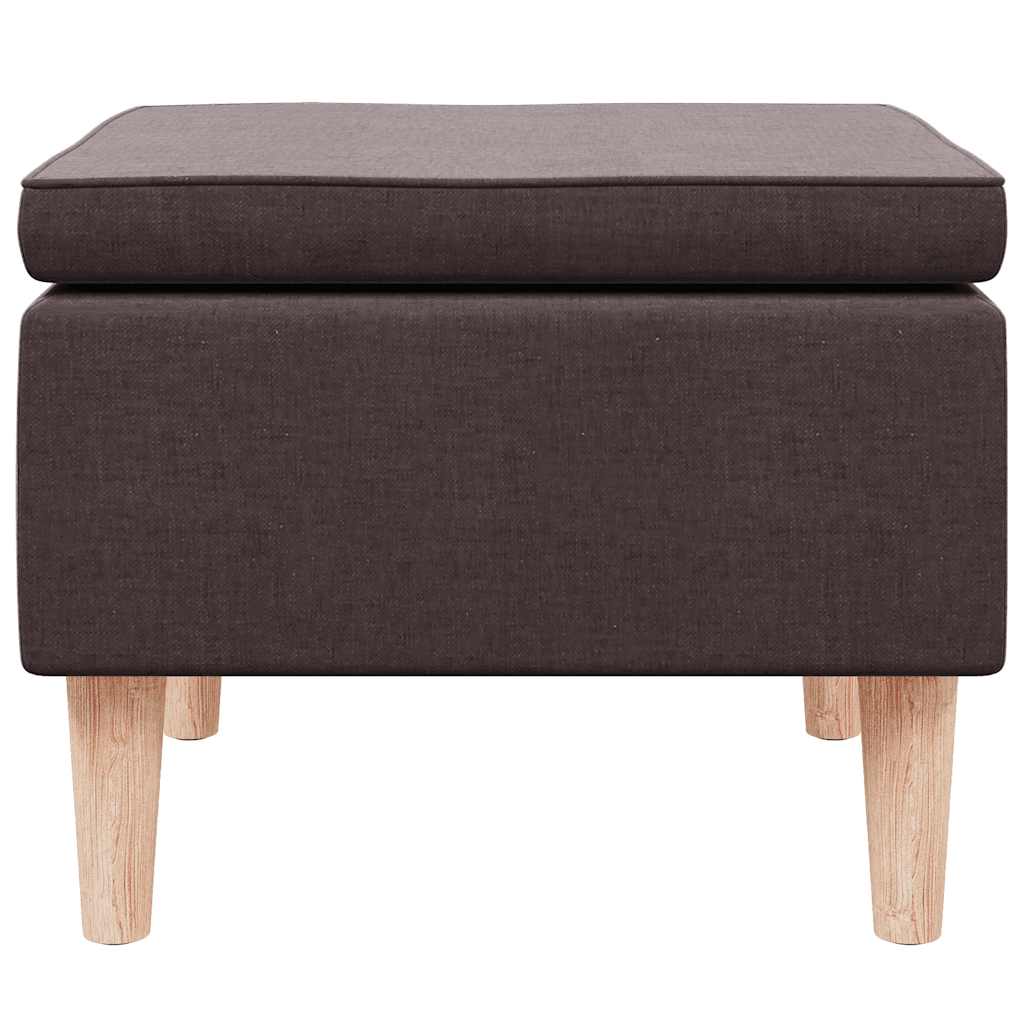 Hocker mit Holzbeinen Dunkelbraun Stoff