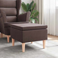 Hocker mit Holzbeinen Dunkelbraun Stoff