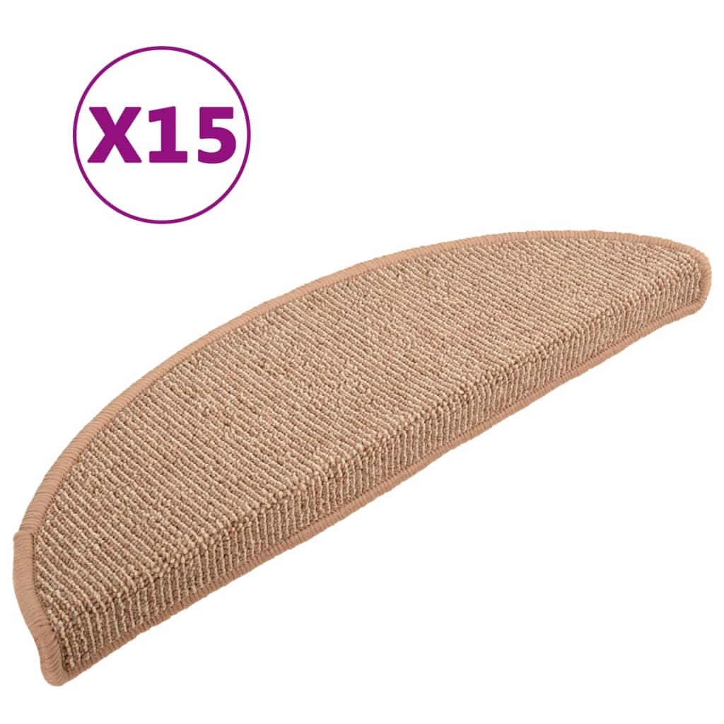 Stufenmatten 15 Stk. 56x17x3 cm Hellbraun Halbrund