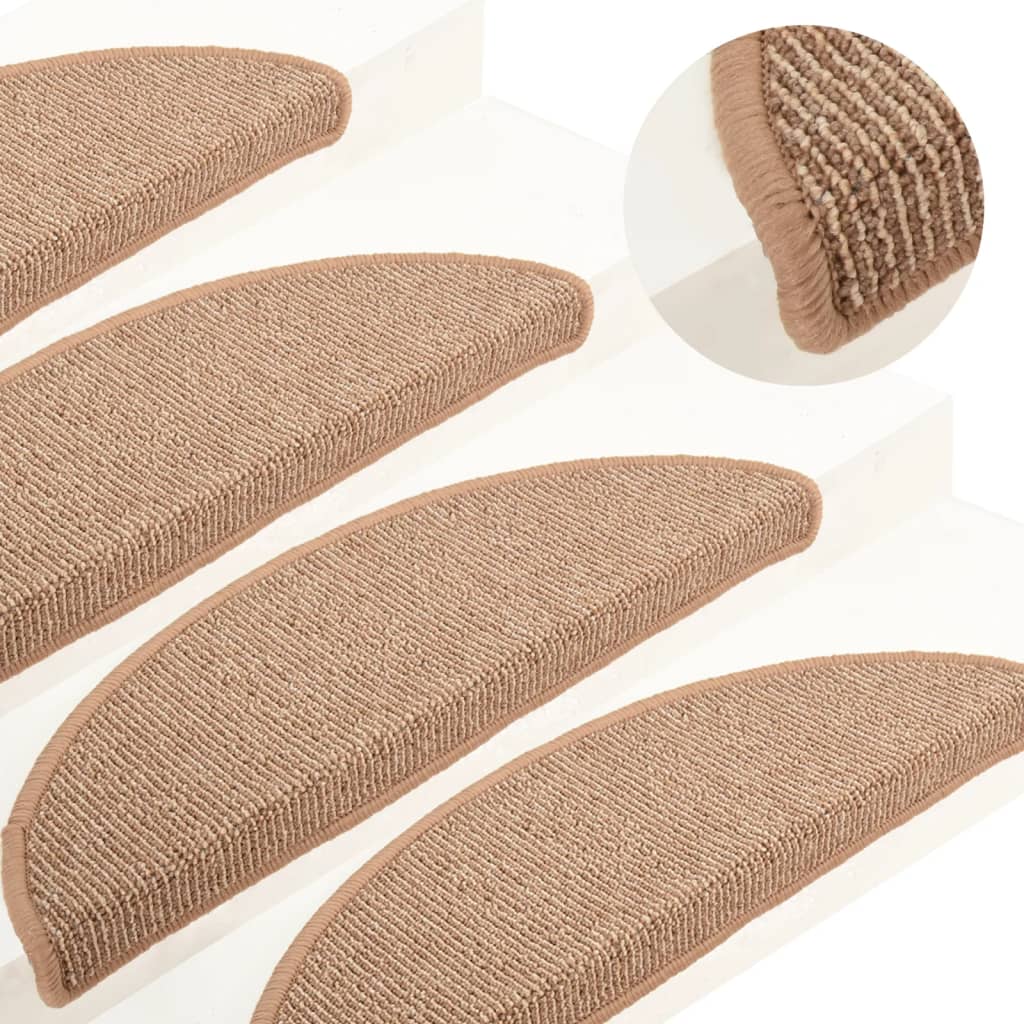 Stufenmatten 15 Stk. 56x17x3 cm Hellbraun Halbrund