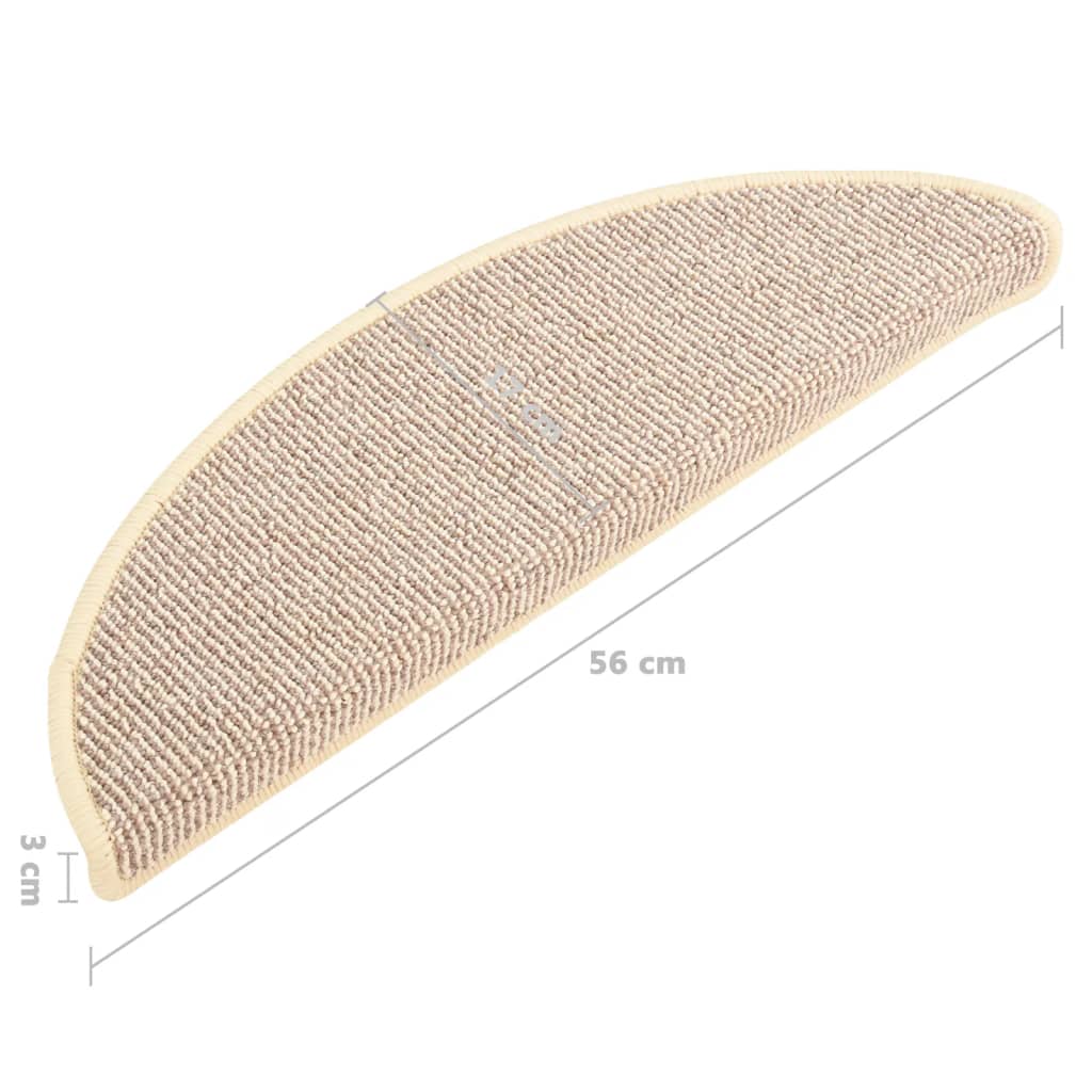 Stufenmatten 15 Stk. 56x17x3 cm Weiß und Braun Halbrund