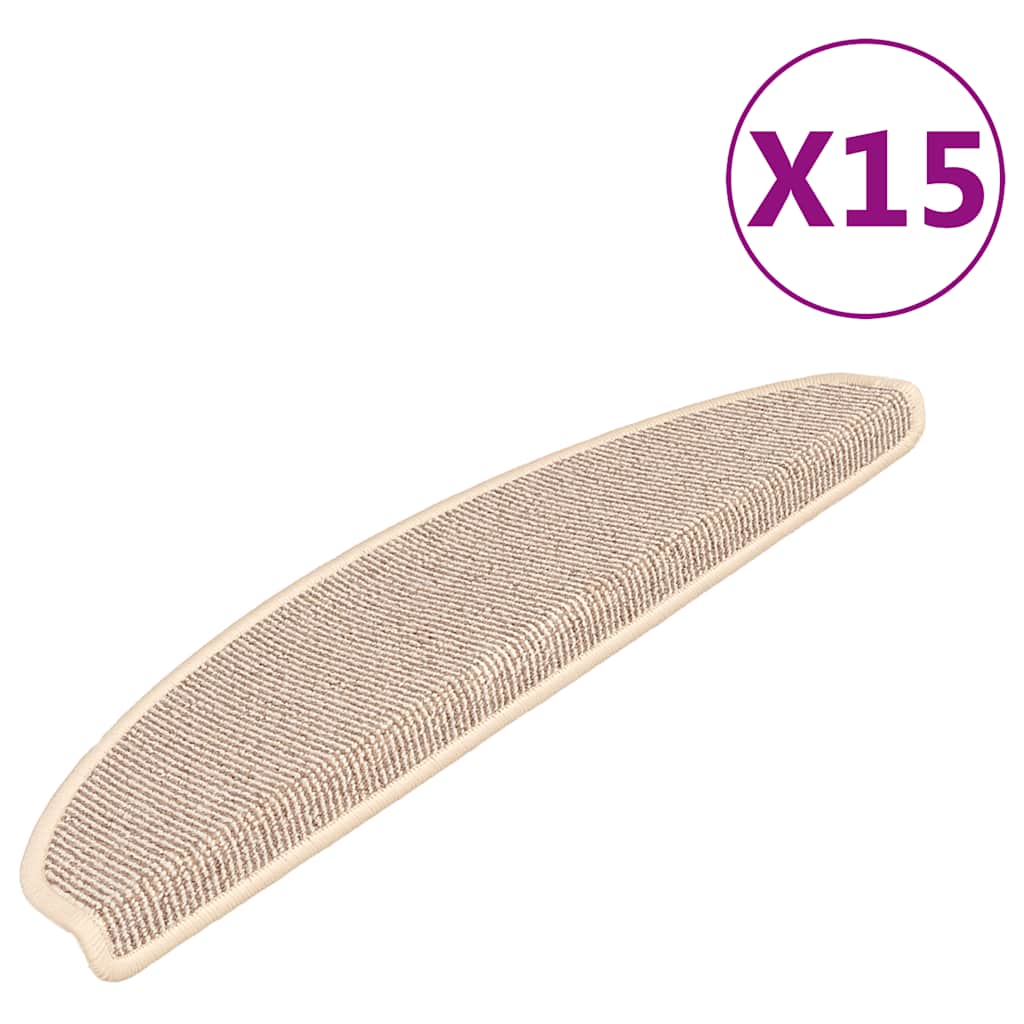 Stufenmatten 15 Stk. 65x21x4 cm Weiß und Braun Halbrund Groß
