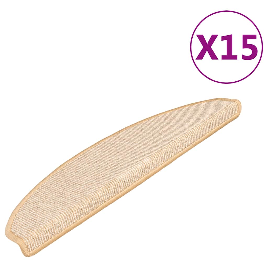 Stufenmatten 15 Stk. 65x21x4 cm Creme Halbrund Groß