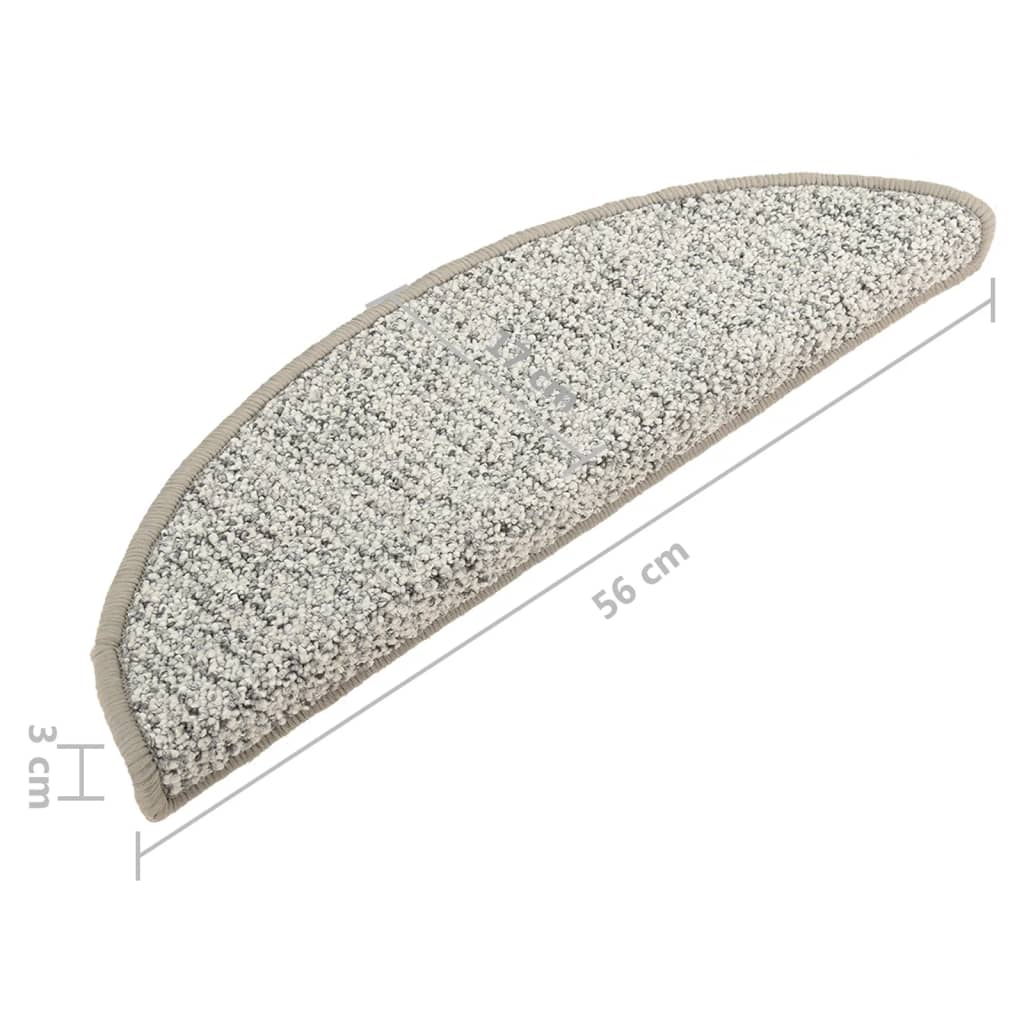 Treppenmatten 15 Stk. Hellgrau 56x17x3 cm