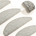Treppenmatten 15 Stk. Hellgrau 56x17x3 cm