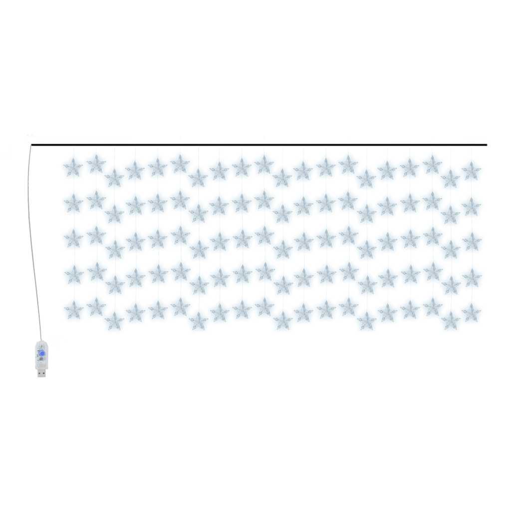 LED Sternenvorhang Lichterkette 500 LED Kaltweiß 8 Funktionen