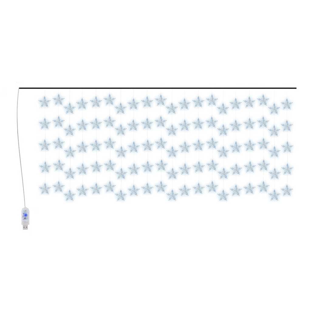 LED Sternenvorhang Lichterkette 500 LED Blau 8 Funktionen