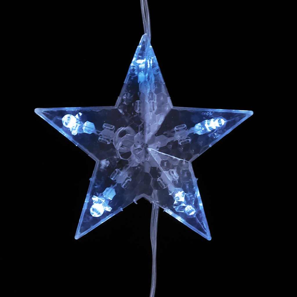 LED Sternenvorhang Lichterkette 500 LED Blau 8 Funktionen
