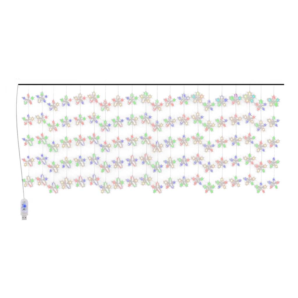 LED Sternenvorhang Lichterkette 500 LED Bunt 8 Funktionen