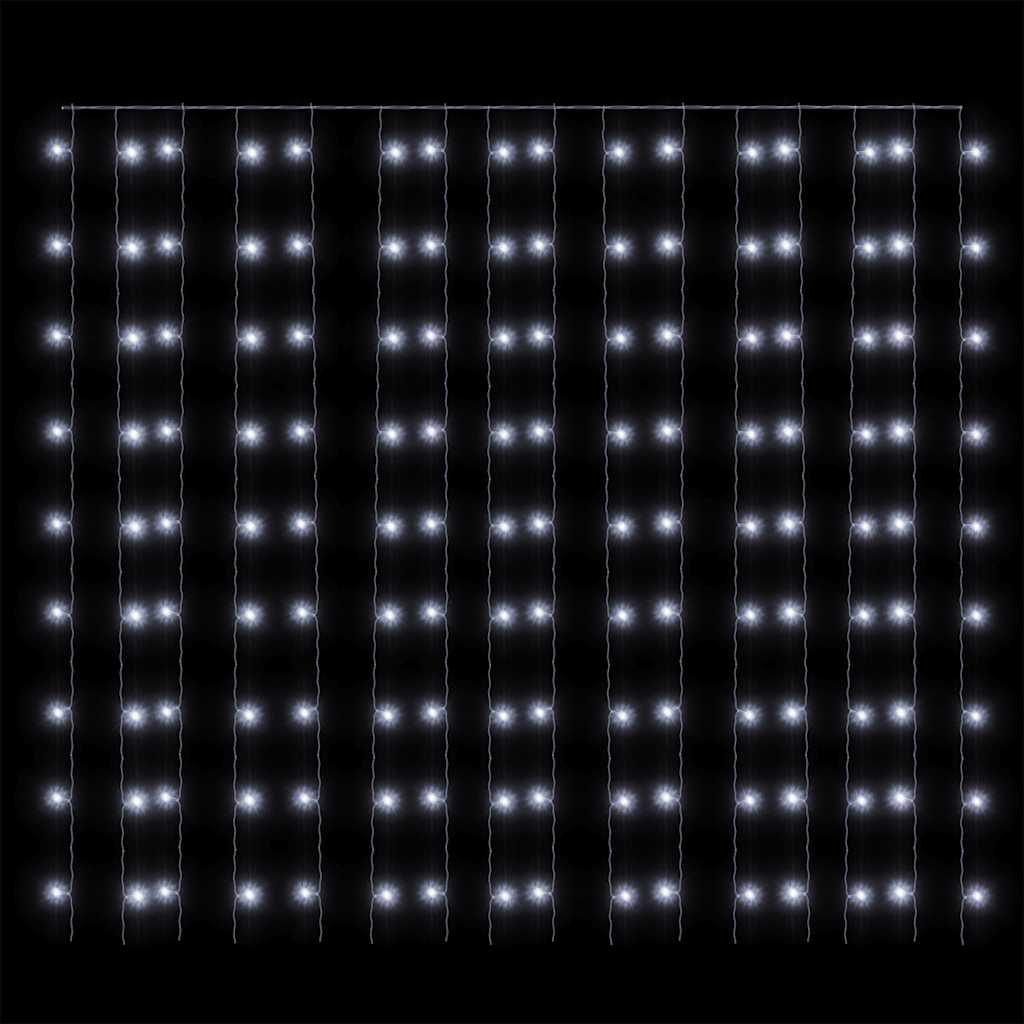 LED-Lichtervorhang 3x3 m 300 LED Kaltweiß 8 Funktionen