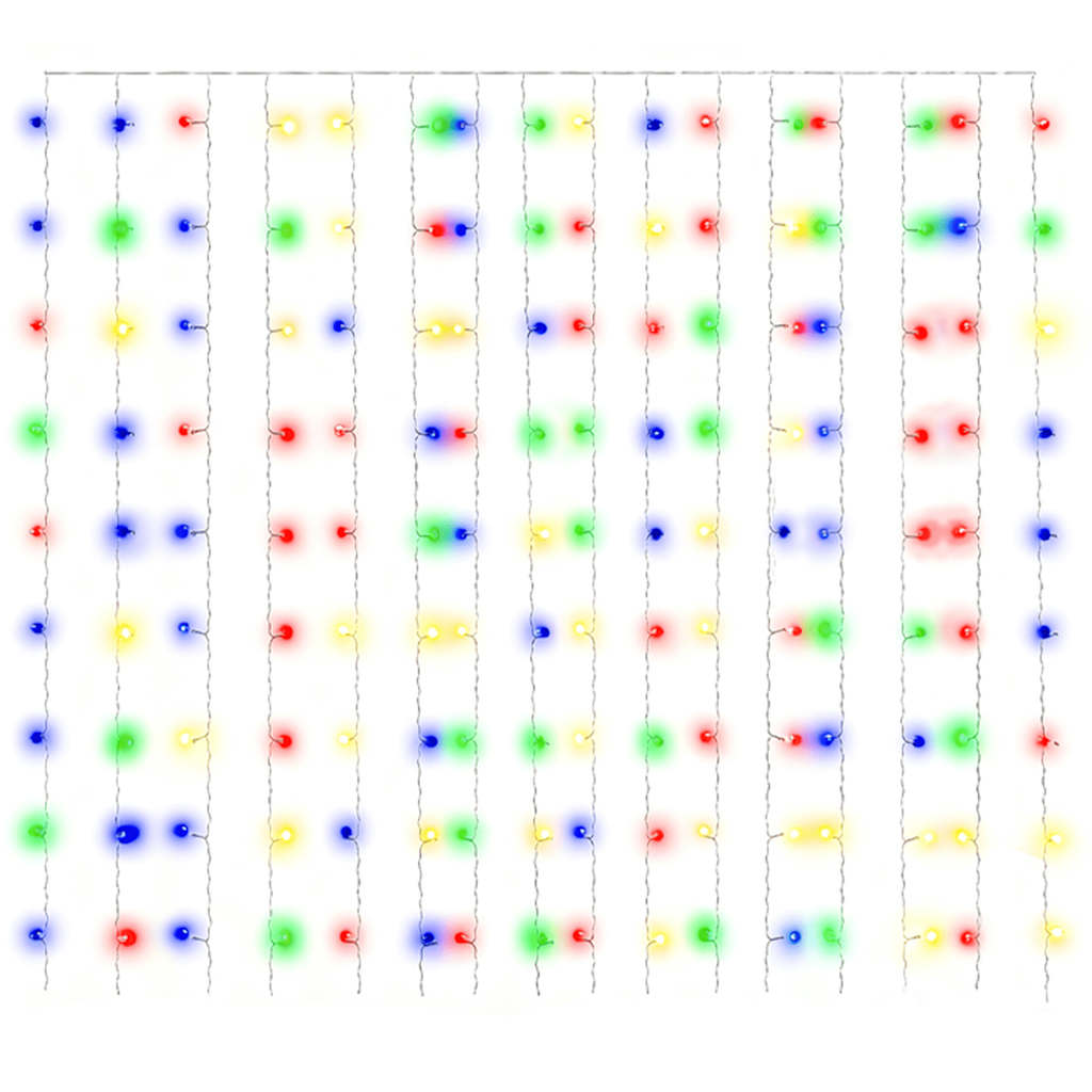 LED-Lichtervorhang 3x3 m 300 LED Bunt 8 Funktionen