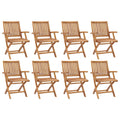 Klappbare Gartenstühle 8 Stk. Massivholz Teak