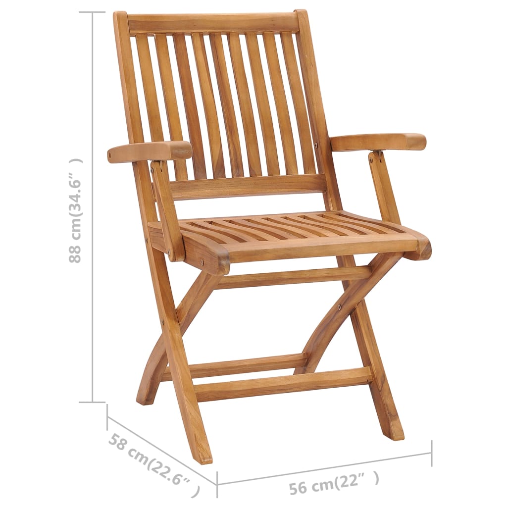 Klappbare Gartenstühle mit Kissen 4 Stk. Massivholz Teak