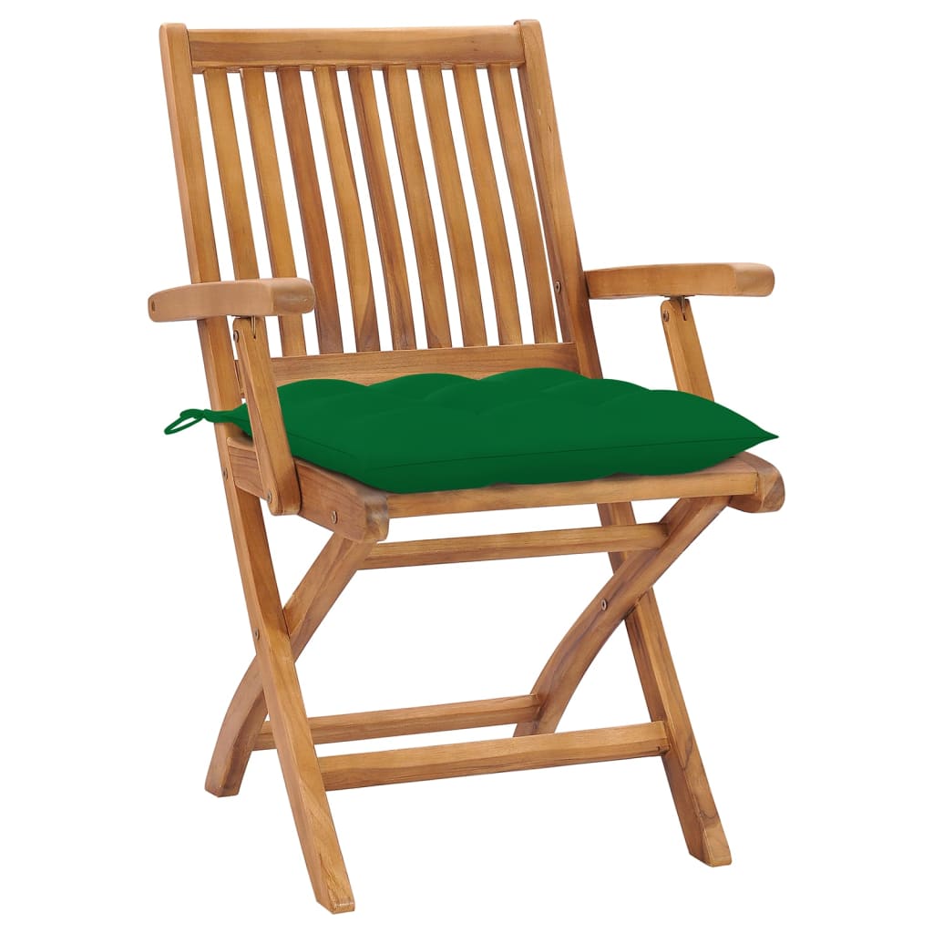 Klappbare Gartenstühle mit Kissen 6 Stk. Massivholz Teak