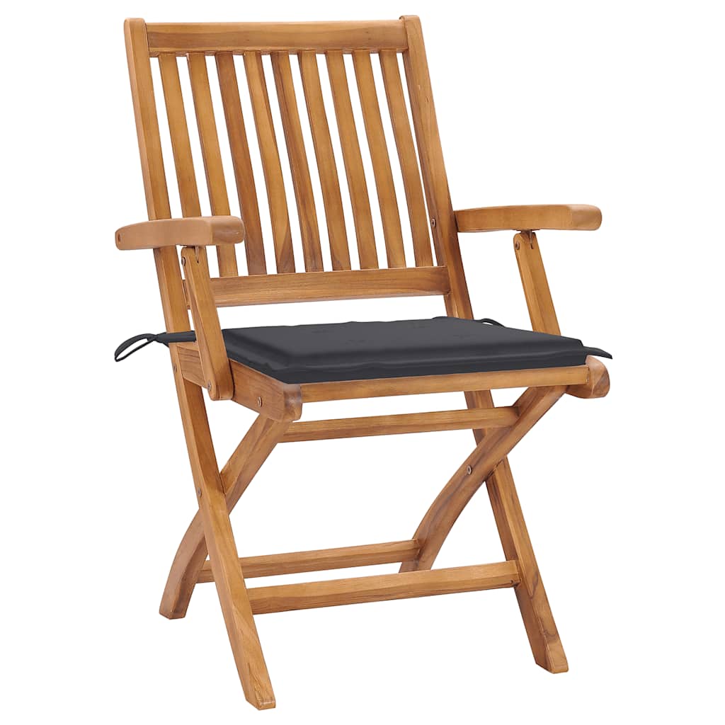 Klappbare Gartenstühle mit Kissen 8 Stk. Massivholz Teak