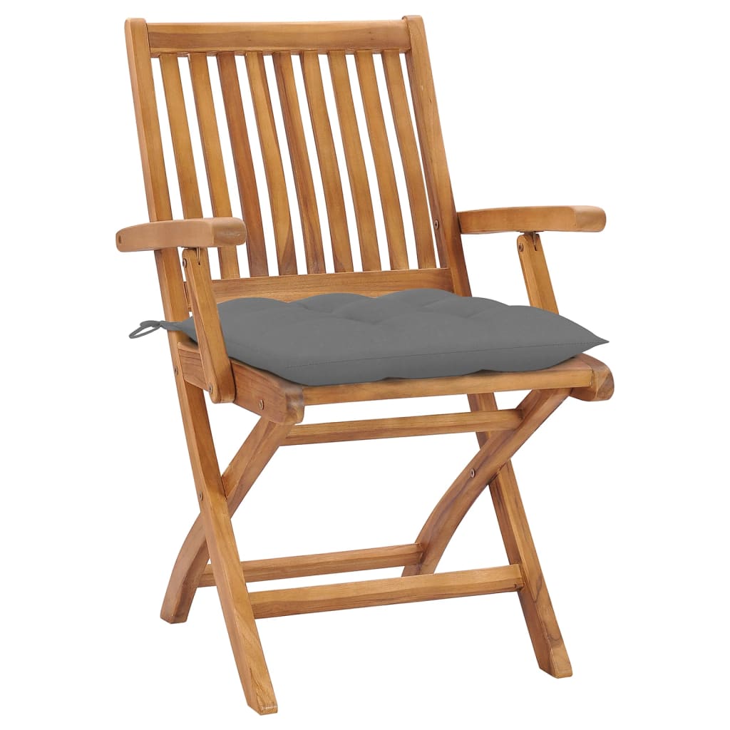 Klappbare Gartenstühle mit Kissen 8 Stk. Massivholz Teak