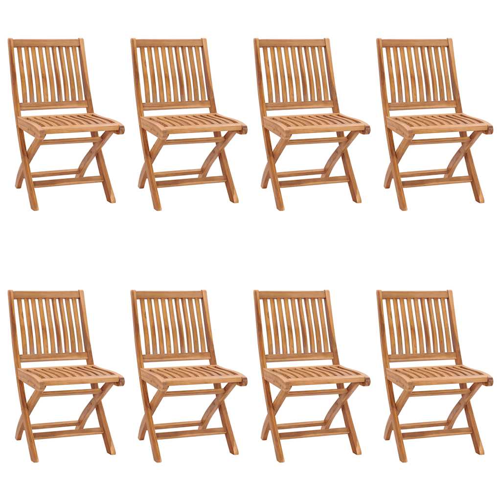 Klappbare Gartenstühle mit Kissen 8 Stk. Massivholz Teak