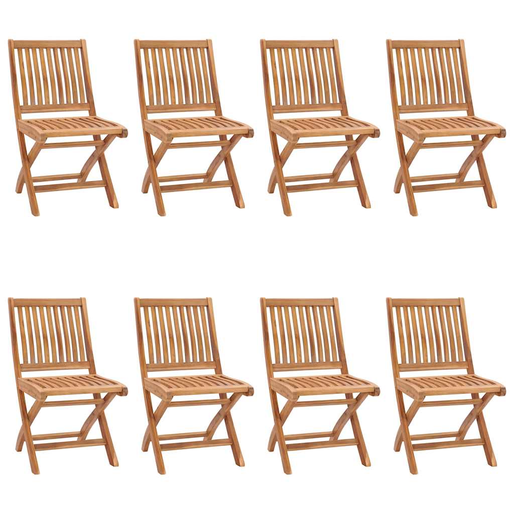 Klappbare Gartenstühle mit Kissen 8 Stk. Massivholz Teak