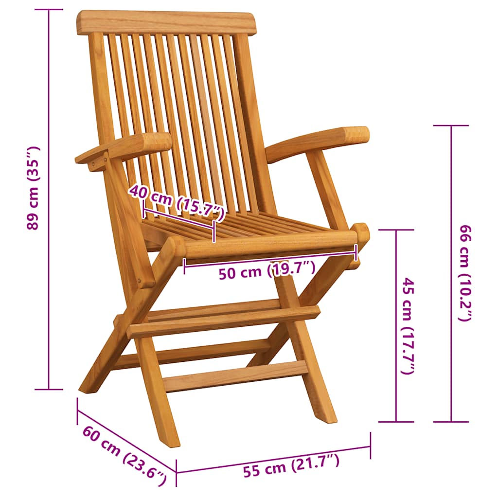 Gartenstühle mit Roten Kissen 8 Stk. Massivholz Teak