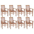Essstühle 8 Stk. Stapelbar Massivholz Teak