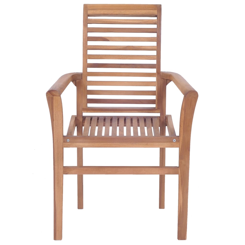 Essstühle 8 Stk. Stapelbar Massivholz Teak