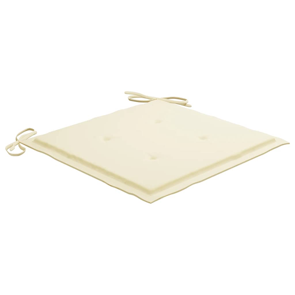 Essstühle 8 Stk. mit Creme Kissen Massivholz Teak
