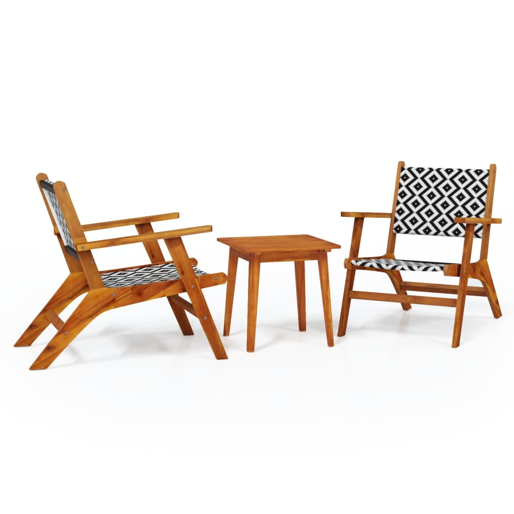 3-tlg. Bistro-Set Massivholz Akazie