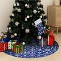 Luxus-Weihnachtsbaumdecke mit Socke Blau 150 cm Stoff