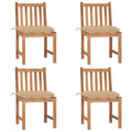 Gartenstühle 4 Stk. mit Kissen Massivholz Teak