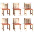 Gartenstühle 6 Stk. mit Kissen Massivholz Teak