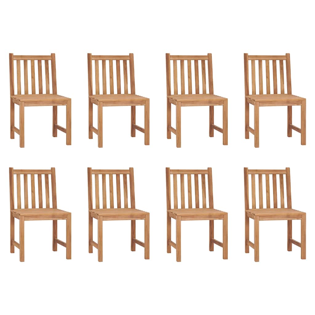 Gartenstühle 8 Stk. mit Kissen Massivholz Teak