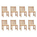 Gartenstühle 8 Stk. mit Kissen Massivholz Teak