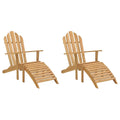 Adirondack-Stühle mit Fußteil 2 Stk. Massivholz Teak