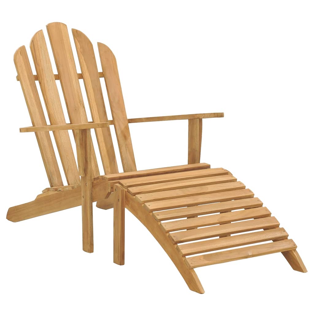 Adirondack-Stühle mit Fußteil 2 Stk. Massivholz Teak