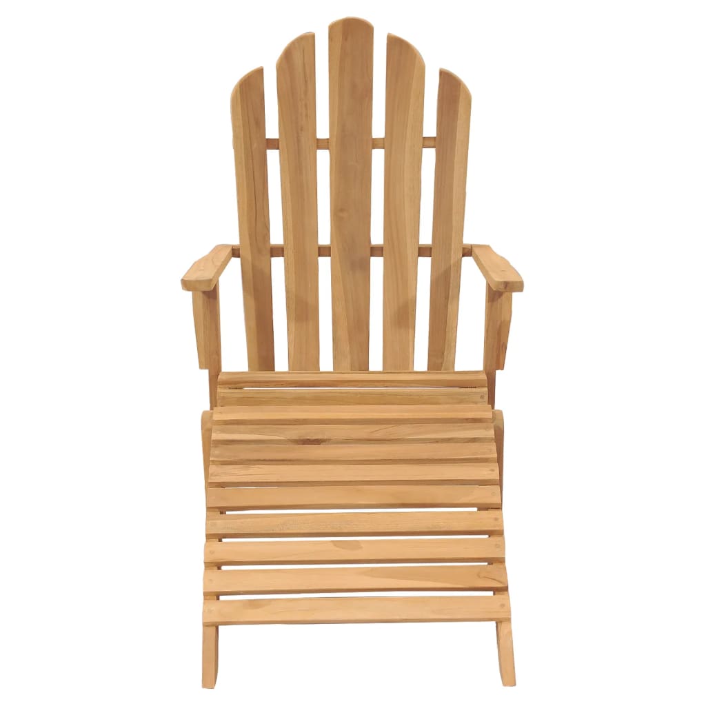 Adirondack-Stühle mit Fußteil 2 Stk. Massivholz Teak