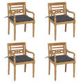 Batavia-Stühle mit Kissen 4 Stk. Massivholz Teak