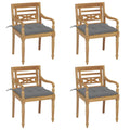 Batavia-Stühle mit Kissen 4 Stk. Massivholz Teak
