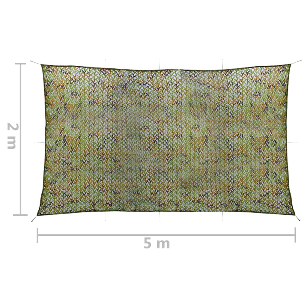 Tarnnetz mit Aufbewahrungstasche 2x5 m Grün