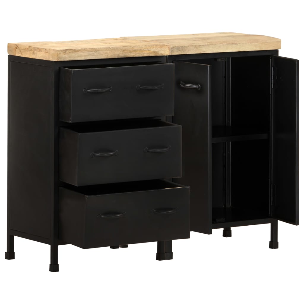 Sideboard mit 3 Schubladen und 2 Türen Raues Mangoholz