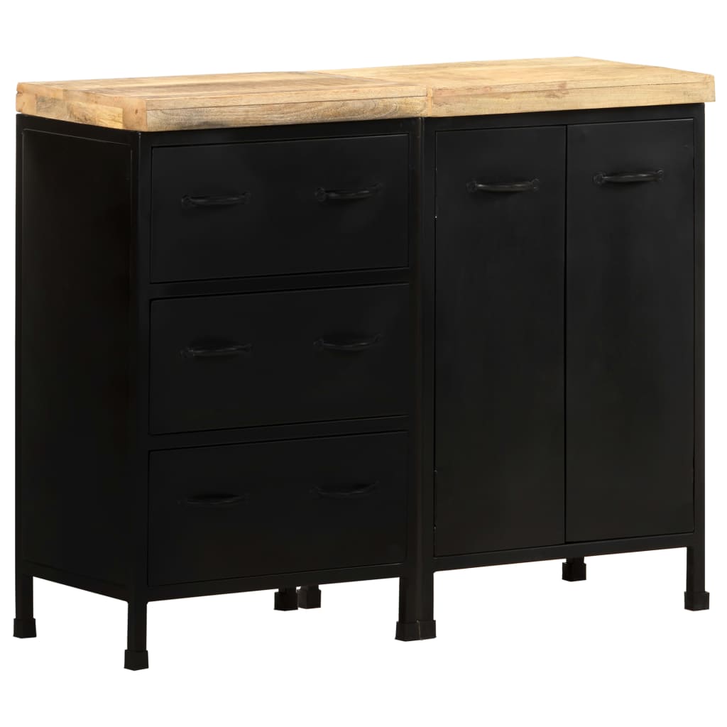 Sideboard mit 3 Schubladen und 2 Türen Raues Mangoholz
