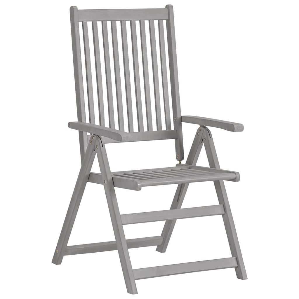 Verstellbare Gartenstühle 8 Stk. Grau Massivholz Akazie