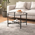 Beistelltisch Schwarz und Transparent 70 cm Hartglas