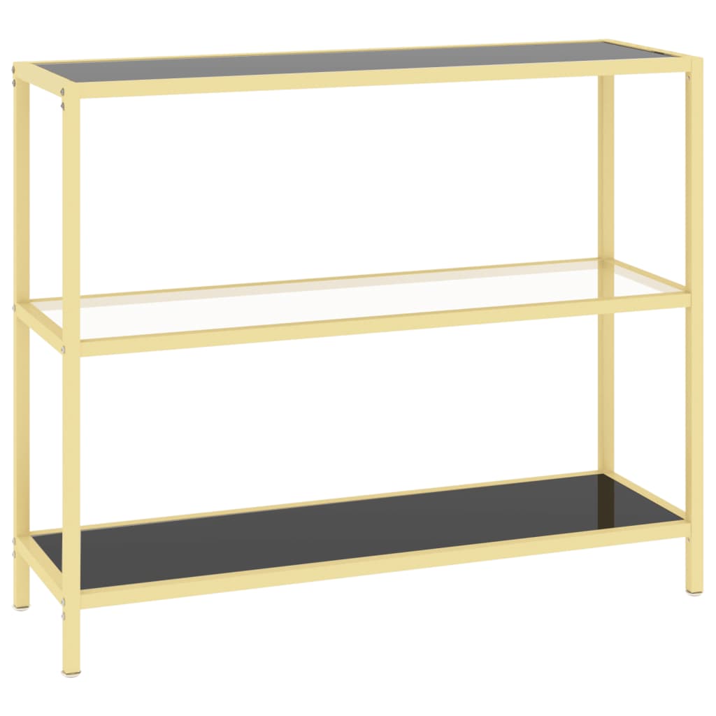 Regal Schwarz und Transparent 100x36x90 cm Gehärtetes Glas