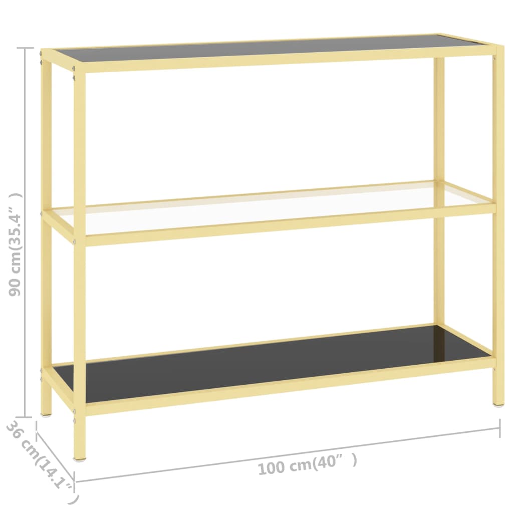 Regal Schwarz und Transparent 100x36x90 cm Gehärtetes Glas