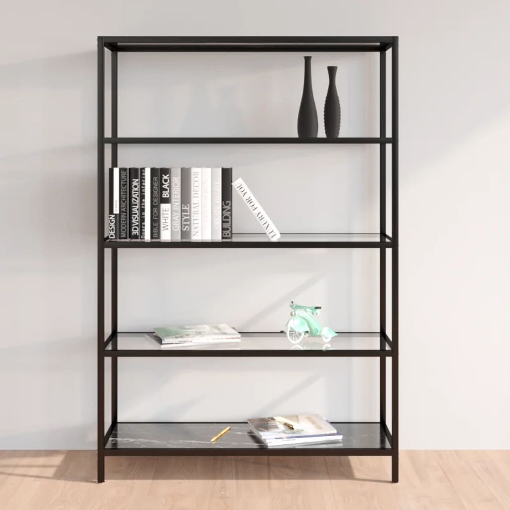 Regal Marmor und Transparent 100x36x168 cm Gehärtetes Glas