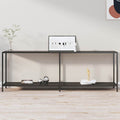 Konsolentisch Schwarz 220x35x75,5 cm Hartglas