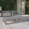 Gartensofa 2-Sitzer Grau Massivholz Kiefer