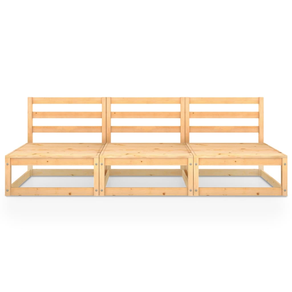 Outdoor-Sofa 3-Sitzer Massivholz Kiefer