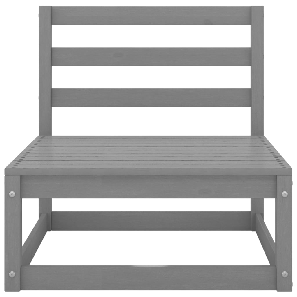 Outdoor-Sofa 3-Sitzer Grau Massivholz Kiefer